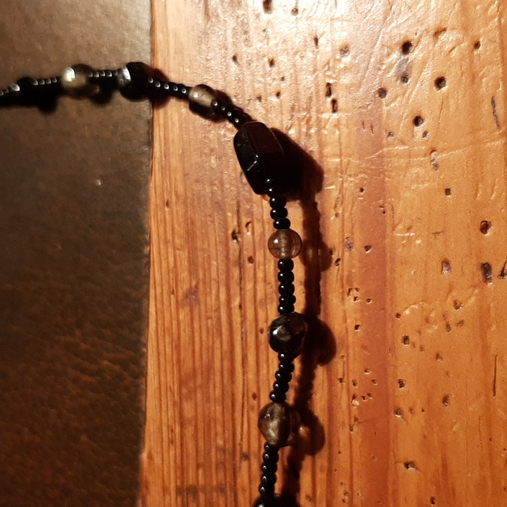 3 Piece Beaded Black 4 Strand Necklace with Matching Drop Pierced Earrin… - Picture 6 of 11